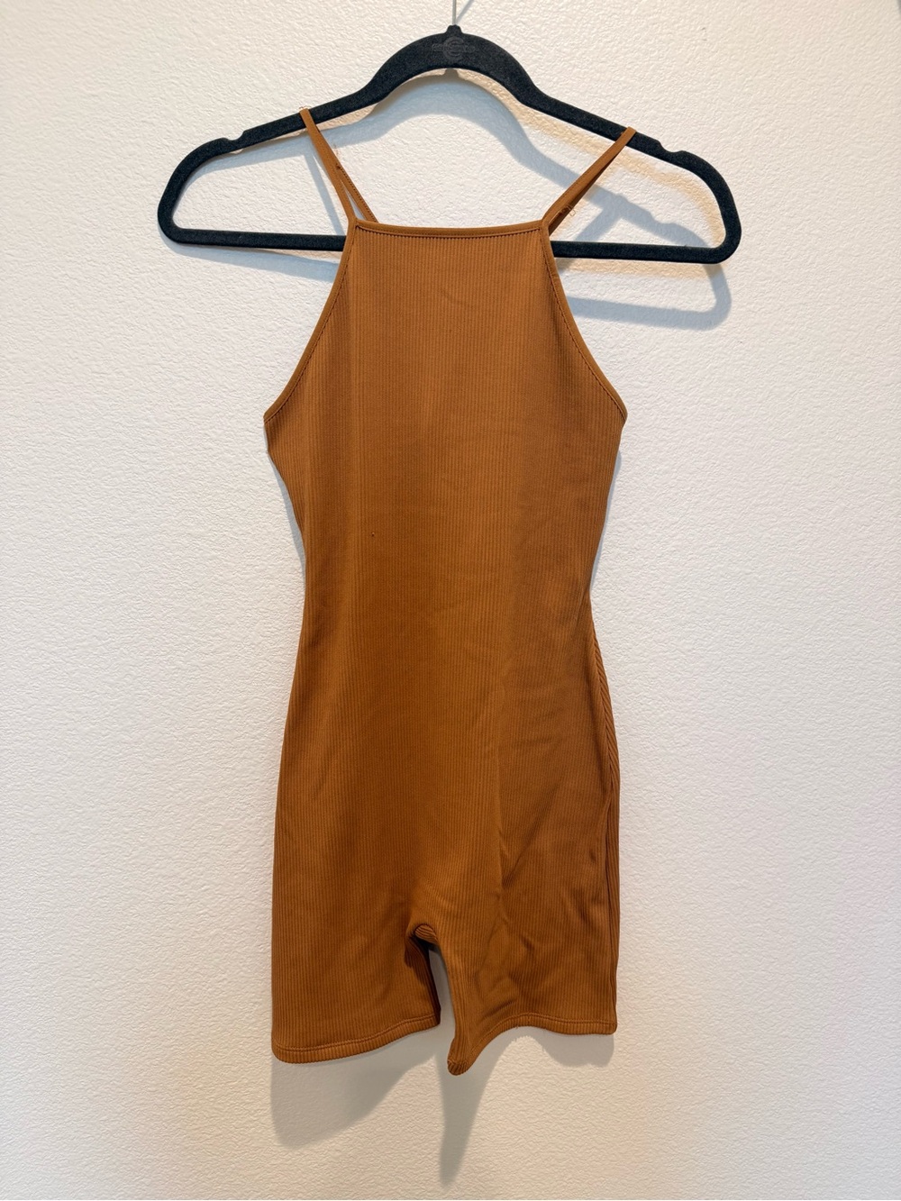 wild fable Rust Brown Ribbed Halter Bodysuit Romper